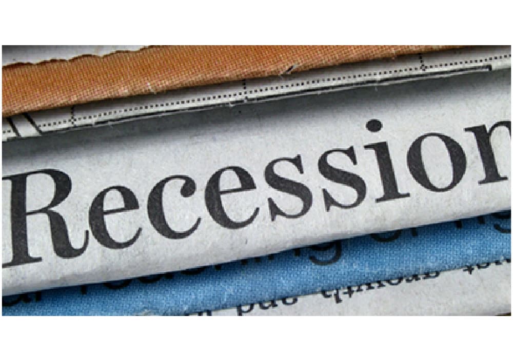 News paper headline Recession Fears